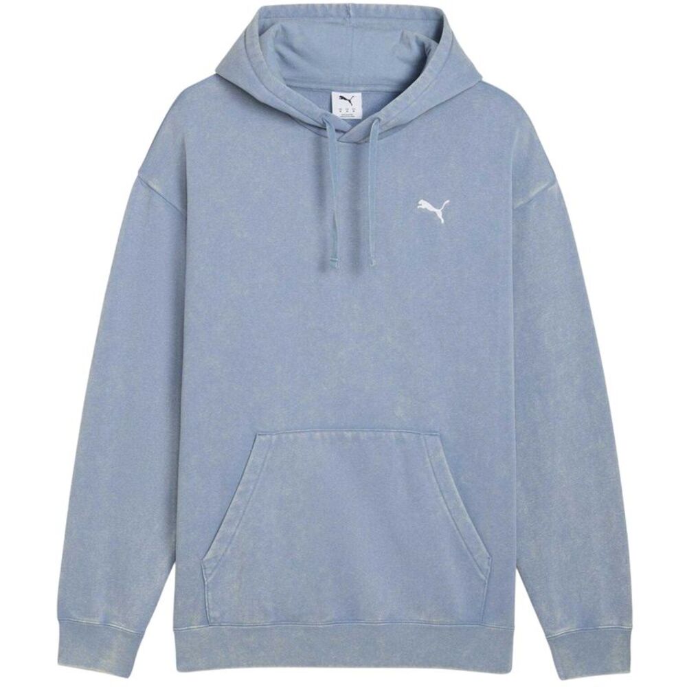 Puma Mens Elevated Acid Wash Relaxed Fit Hoodie / Cool Blue